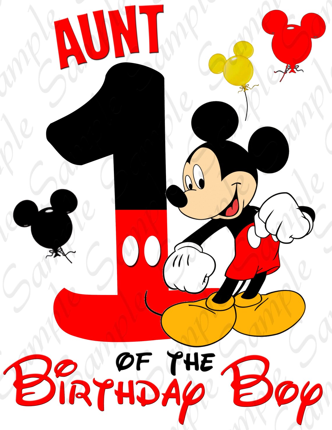 Download Disney Mickey Mouse Aunt of the Birthday Boy Svg Ballons | Etsy