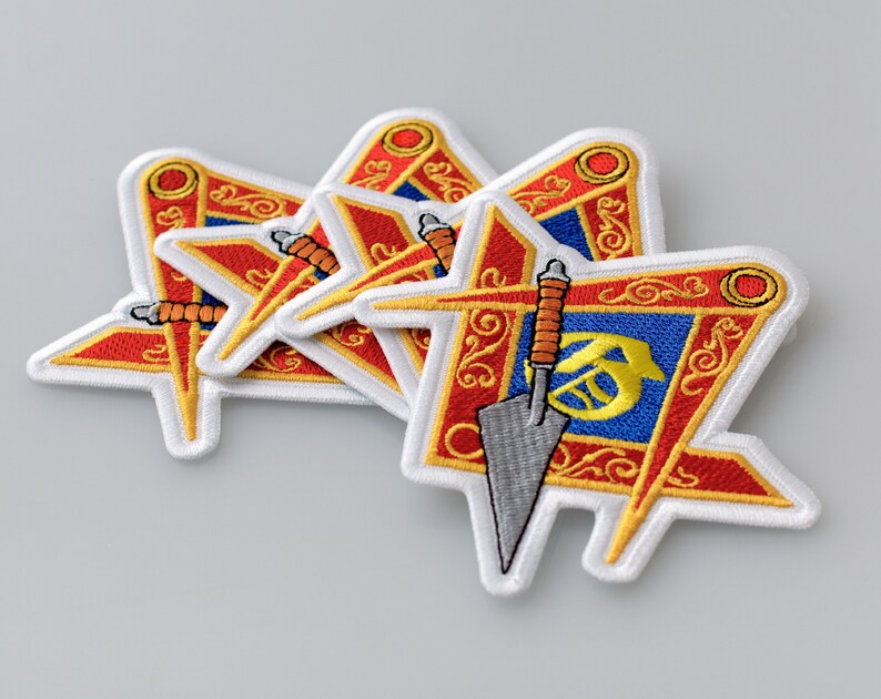 Masonic Logo with Trowel Patch Embroidered Mason Sign Iron Etsy