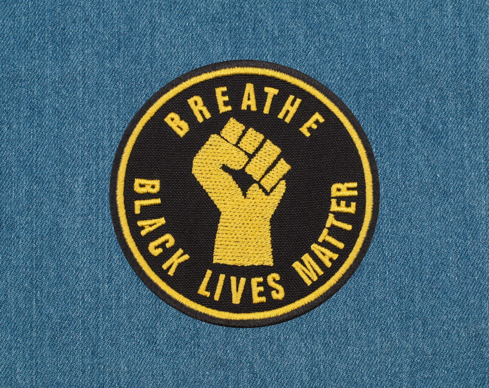 Black Lives Matter Patch BLM Support Emblem Round Breathe Etsy
