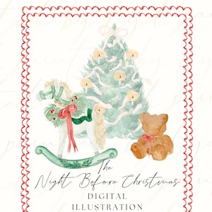 The Night Before Christmas: digitaal aquarelillustratiepakket