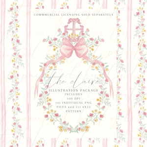 Claire - Pacchetto di illustrazioni digitali ad acquerello