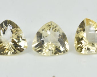 Citrine Gemstone, Citrine Faceted Trillion shape Cut Gemstone, 3 Pcs Parcel , Citrine Checkered Stone 14 mm, Loose Citrine Gemstones, GL#225