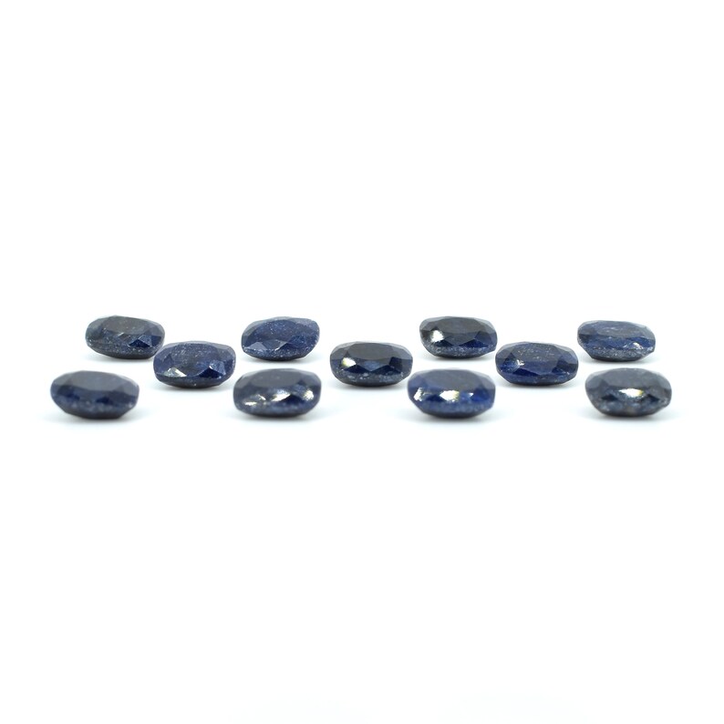 Blue Sapphire Faceted Cut Gemstone, 11 Pcs wholesale Parcel ,Sapphire Cut Stone, Rectangle Shape, Calberated, 9x7 mm Loose Gemstones, GL627 image 3
