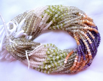 Multicolor Edelstein, Multi Edelstein facettierte Rondelle, Smoky, Peridot, Amethyst, Edelstein für Schmuck, 4.5 mm, 13-Zoll-Strang # BD 240
