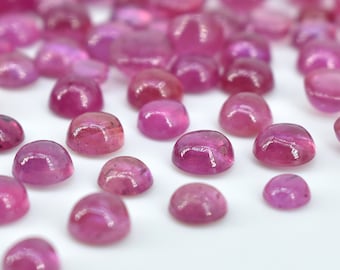 Ruby Gemstone Cabochons,Super Wholesale Deal, Ruby Round Shape Cabochons, 200 Pieces Lot, Loose Gemstone, Mix Size Ruby Cabochons, GL#137
