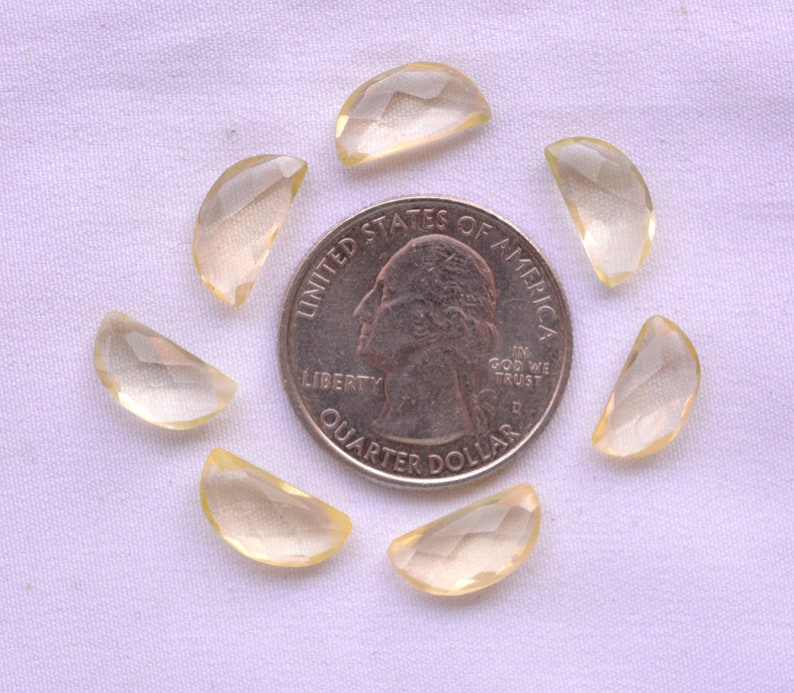 Lemon Quartz Gemstone Quartz Cut Stone 15 Carats Quartz Faceted Fancy Shape Gemstone Gemstone For Jewelry 6.5x13mm 7 Pieces # C 982