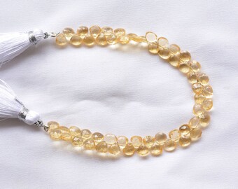 5 mm Citrine Gemstone Beads, Citrine Faceted Heart Shape Beads, Citrine Faceted Beads, Briolette Beads For Jewelry, # BD 144