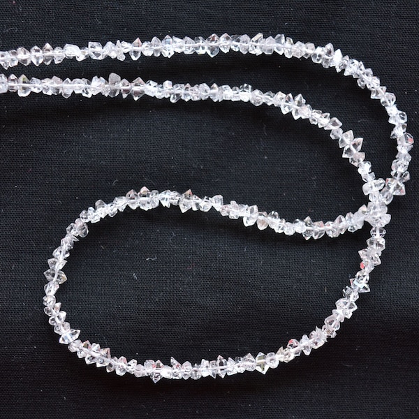 Herkimer Diamond Beads, 25 Carats, Uncut Diamond Beads, 4 mm Approx., Raw Herkimer, Herkimer Diamond For Jewelry, 16 Inches Strand, # BD 254