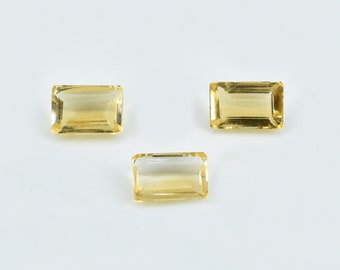 Citrine Gemstone, Citrine Faceted Rectangle shape Cut Gemstone, 3 Pcs Parcel , Citrine Cut Stone 10x7 mm , Loose Citrine Gemstones, GL#397