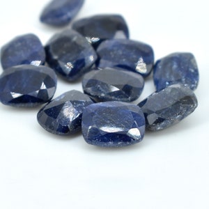 Blue Sapphire Faceted Cut Gemstone, 11 Pcs wholesale Parcel ,Sapphire Cut Stone, Rectangle Shape, Calberated, 9x7 mm Loose Gemstones, GL627 image 1