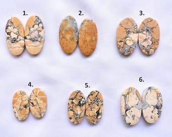 Malinga jaspis cabochons, losse edelsteen jaspis, ovale jaspis cabochon, malinga jaspis edelsteen, jaspis matched pair voor sieraden # C677