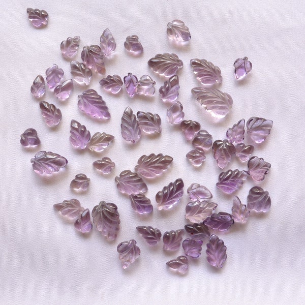 Carved Amethyst Gemstone, Amethyst Leaf Shape Gemstone, Amethyst Carving Stone, Gemstone For Jewelry 6.5 mm To 7x10 mm, # C 149