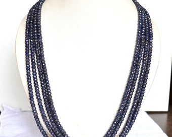 Blaue Saphir Rondelle Perlen, 5 mm bis 5,5 mm Perlen, blaue Saphir facettierte Perlen, Saphir Rondelle Perlen, Edelsteinperlen für Schmuck # BD 49