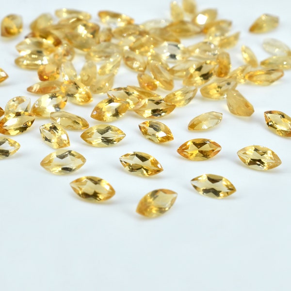 Citrine Gemstone, Citrine Faceted  Marquise Cut Gemstone, 10 Pcs Parcel , Citrine Cut Stone 6x3 mm , Loose Gemstones # GL 104