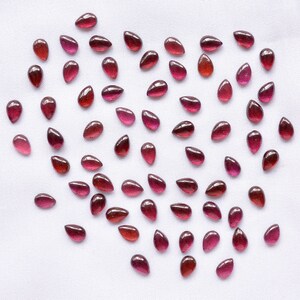 Garnet Gemstone Cabochons, Garnet Pear Shape Cabochons, Loose Gemstone, Garnet Cabochons, Garnet Gemstone For Jewelry, 4x6MM, # C 391