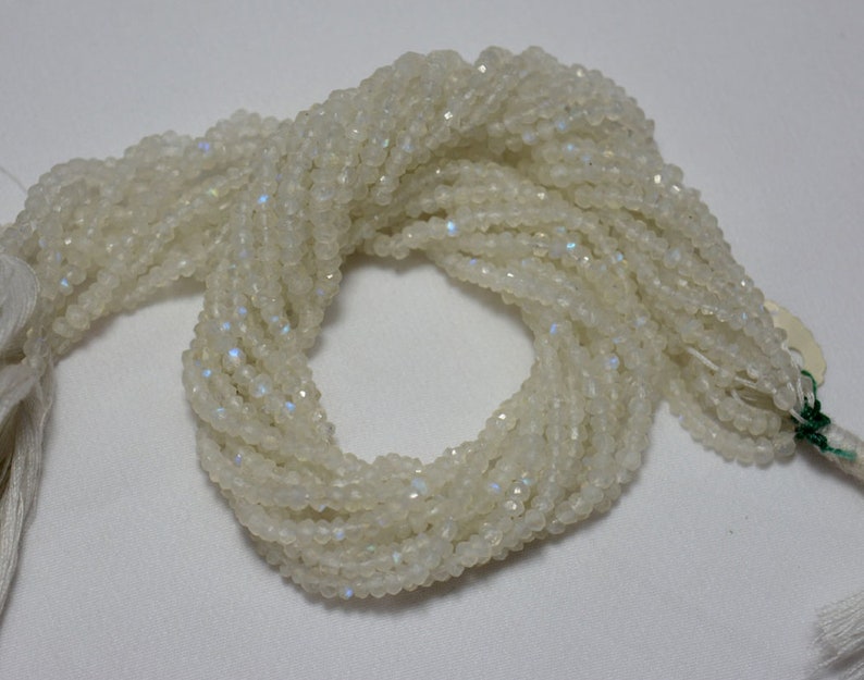 Rainbow Moonstone Rondelle Beads Moonstone Rondelle Beads 4mm Moonstone Faceted Beads Beads For Jewelry 12.5 Inch Strand # BD 10