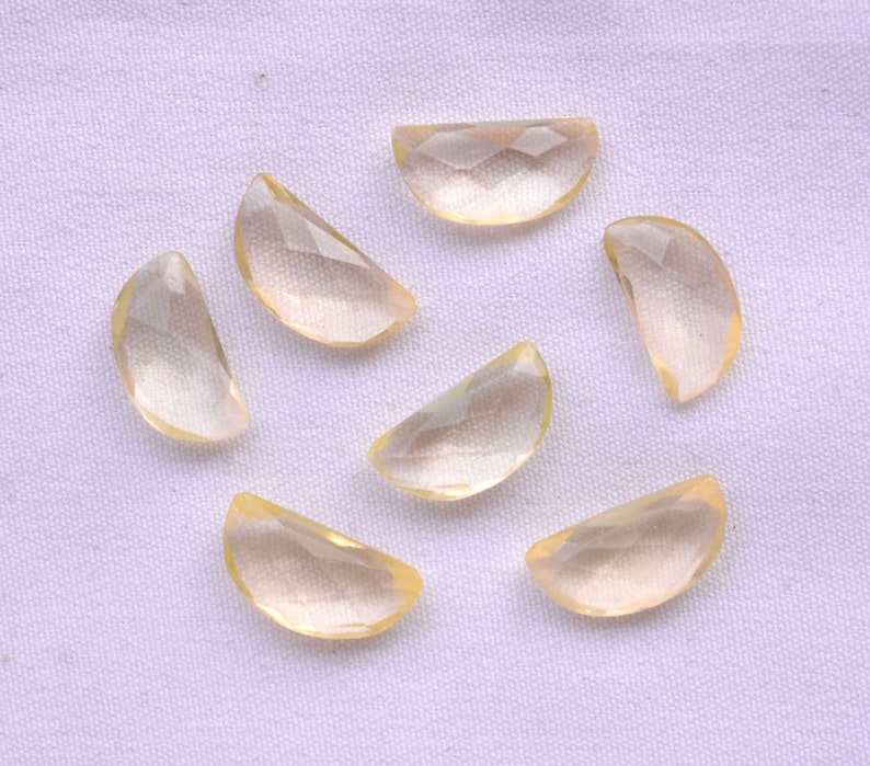 Lemon Quartz Gemstone Quartz Cut Stone 15 Carats Quartz Faceted Fancy Shape Gemstone Gemstone For Jewelry 6.5x13mm 7 Pieces # C 982