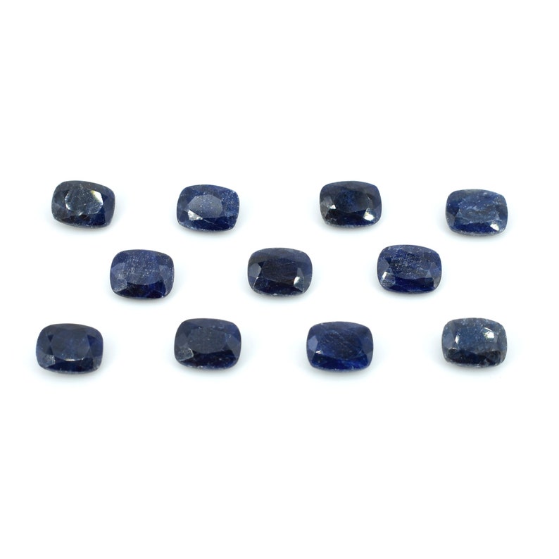 Blue Sapphire Faceted Cut Gemstone, 11 Pcs wholesale Parcel ,Sapphire Cut Stone, Rectangle Shape, Calberated, 9x7 mm Loose Gemstones, GL627 image 2