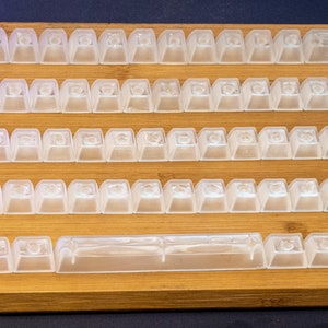 Keycap Set SA Profile For 75% TKL Keyboard Translucent 3D Printed Resin - Unpainted