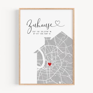 Housewarming gift house apartment | Coordinates picture | Personalized home poster | First apartment