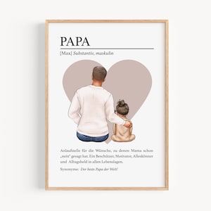 PAPA gift, Father's Day gift personalized, Dad picture Father's Day birthday, gifts for men, Dad definition poster