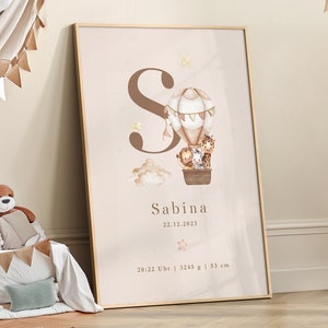 Geburtsposter personalisiert Geburtsgeschenk Junge Mädchen Geschenk Baby Bild mit Namen Geschenk zur Geburt Poster Geburtsdaten Neugeborenen