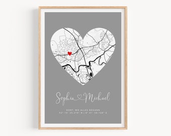 Personalized Valentine's Day Gift | Wedding Gift Gift Wedding Anniversary Anniversary Wedding Engagement | Coordinates image heart