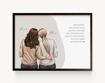 Girlfriends gift personalized, best friend sister gift, girlfriends picture