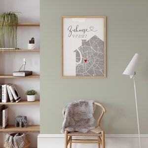 Einzugsgeschenk Haus Wohnung Koordinaten Bild Personalisiertes Zuhause Poster Erste Wohnung Bild 9