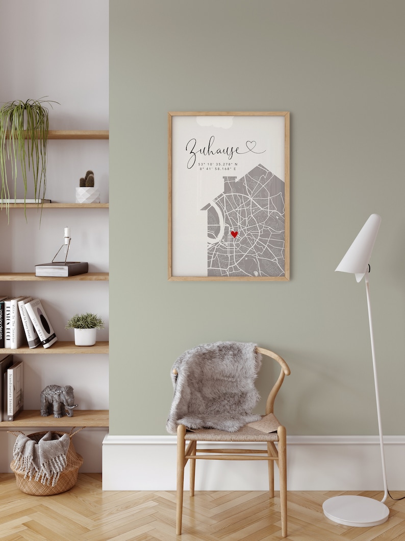 Einzugsgeschenk Haus Wohnung Koordinaten Bild Personalisiertes Zuhause Poster Erste Wohnung Bild 9