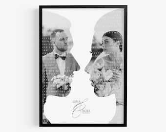 Hochzeitstag Geschenk Mann Jahrestag Geschenk für ihn Valentinstag Poster Song Geschenk Bräutigam Musik Bild Hochzeitslied Bilderrahmen