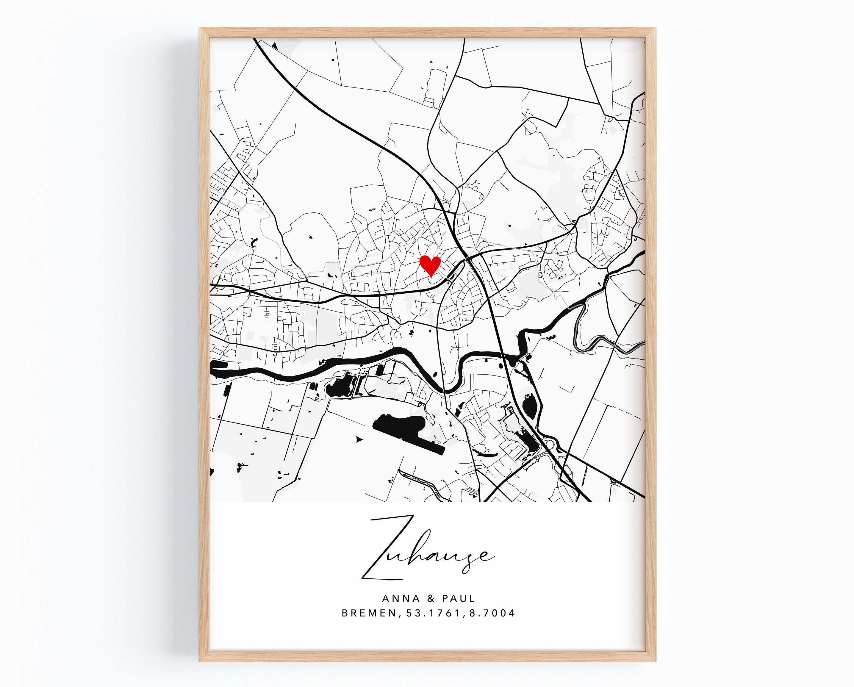 Housewarming gift for an apartment or house | Coordinates picture of your home | Gift for moving in Valentine's Day, house building, wedding, topping-out ceremony | Pictures of the living room