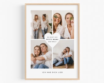 Muttertagsgeschenk personalisiert Geschenk für Mama Muttertag Geburtstag Fotogeschenk für Mama von Tochter Mama Geschenk mit Foto Beste Mama