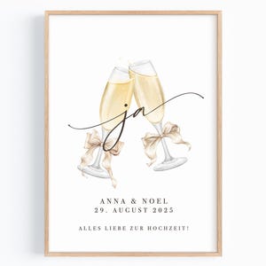 Hochzeitsgeschenk Hochzeit Geschenk Brautpaar Ja Bild personalisiert Hochzeitsbild mit Namen Datum Alles Liebe zur Hochzeit Geschenk