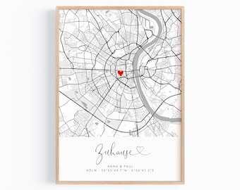 Coordinates picture home | Housewarming gift apartment house poster with frame