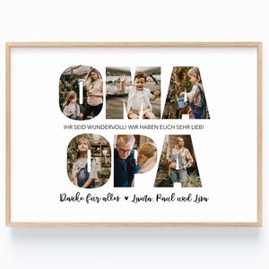 Regalo de Navidad para abuelos, collage de fotos de abuelos, imagen personalizada, regalo para nietos