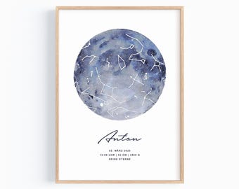 Constellation Birth Gift for Boys and Girls | Starry Sky Birth Gift