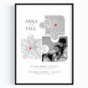Anniversary gift for him Personalized photo gift Partner Where it all began Gift Man Woman Wedding anniversary Yes Picture Coordinates Couple image 1