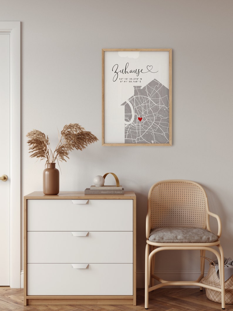 Einzugsgeschenk Haus Wohnung Koordinaten Bild Personalisiertes Zuhause Poster Erste Wohnung Bild 10