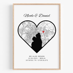 Wo alles begann Poster Hochzeitsgeschenk personalisiert Verlobungsgeschenk Koordinaten Bild Jahrestag Geschenk für ihn Partner Geschenk Paar