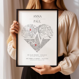 Jahrestag Geschenk für ihn Personalisierte Stadtkarte Geschenk für Mann Partner Geschenk Ich liebe dich Paar Geschenke für ihn Koordinaten