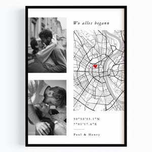 Wo alles begann Poster Koordinaten Bild Hochzeitstag Geschenk Jahrestag Geschenk für ihn sie personalisiertes Geschenk für Ehemann Ehefrau