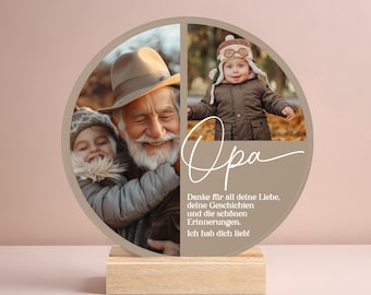 Opa Geschenk personalisiert Opa Bild Acrylglas Opa Geburtstag Vatertag Weihnachten Danke Opa Enkel Fotogeschenk