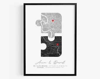 Where it all began coordinates picture Valentine's Day gift for him anniversary wedding anniversary gift for men gift husband rose wedding