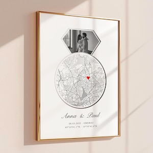 Silberhochzeit Geschenk personalisiert Verlobungsgeschenk Mann Jahrestag Geschenk Ehemann Ehefrau Rosenhochzeit Geschenk Poster Koordinaten