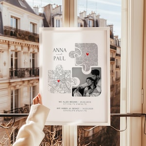 Anniversary gift for him Personalized photo gift Partner Where it all began Gift Man Woman Wedding anniversary Yes Picture Coordinates Couple image 7