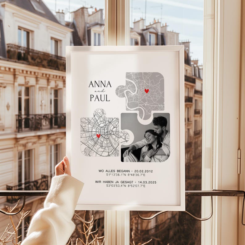 Anniversary gift for him Personalized photo gift Partner Where it all began Gift Man Woman Wedding anniversary Yes Picture Coordinates Couple image 7