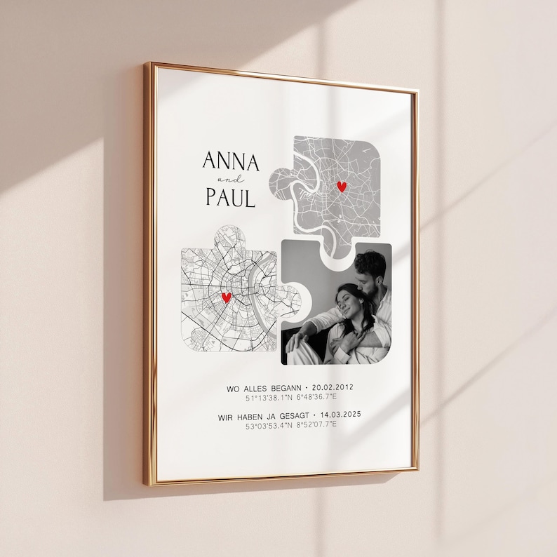 Anniversary gift for him Personalized photo gift Partner Where it all began Gift Man Woman Wedding anniversary Yes Picture Coordinates Couple image 5