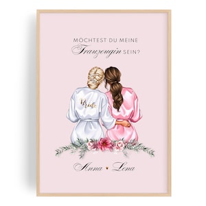 Trauzeugin Fragen Willst du meine Trauzeugin sein Trauzeugin Braut Bild Brautjungfer Fragen Karte personalisiert