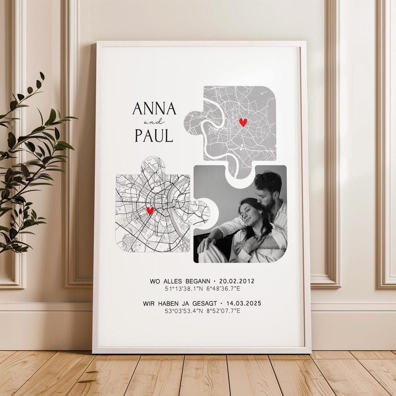Anniversary gift for him Personalized photo gift Partner Where it all began Gift Man Woman Wedding anniversary Yes Picture Coordinates Couple image 9